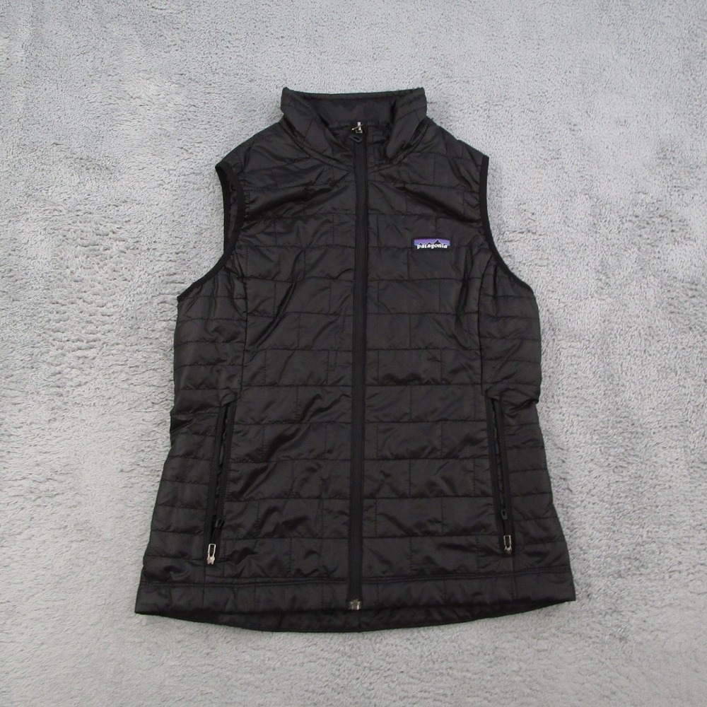 Patagonia Nano Puff Vest Womens Small Black Quilted Puffer 84246 FA15
